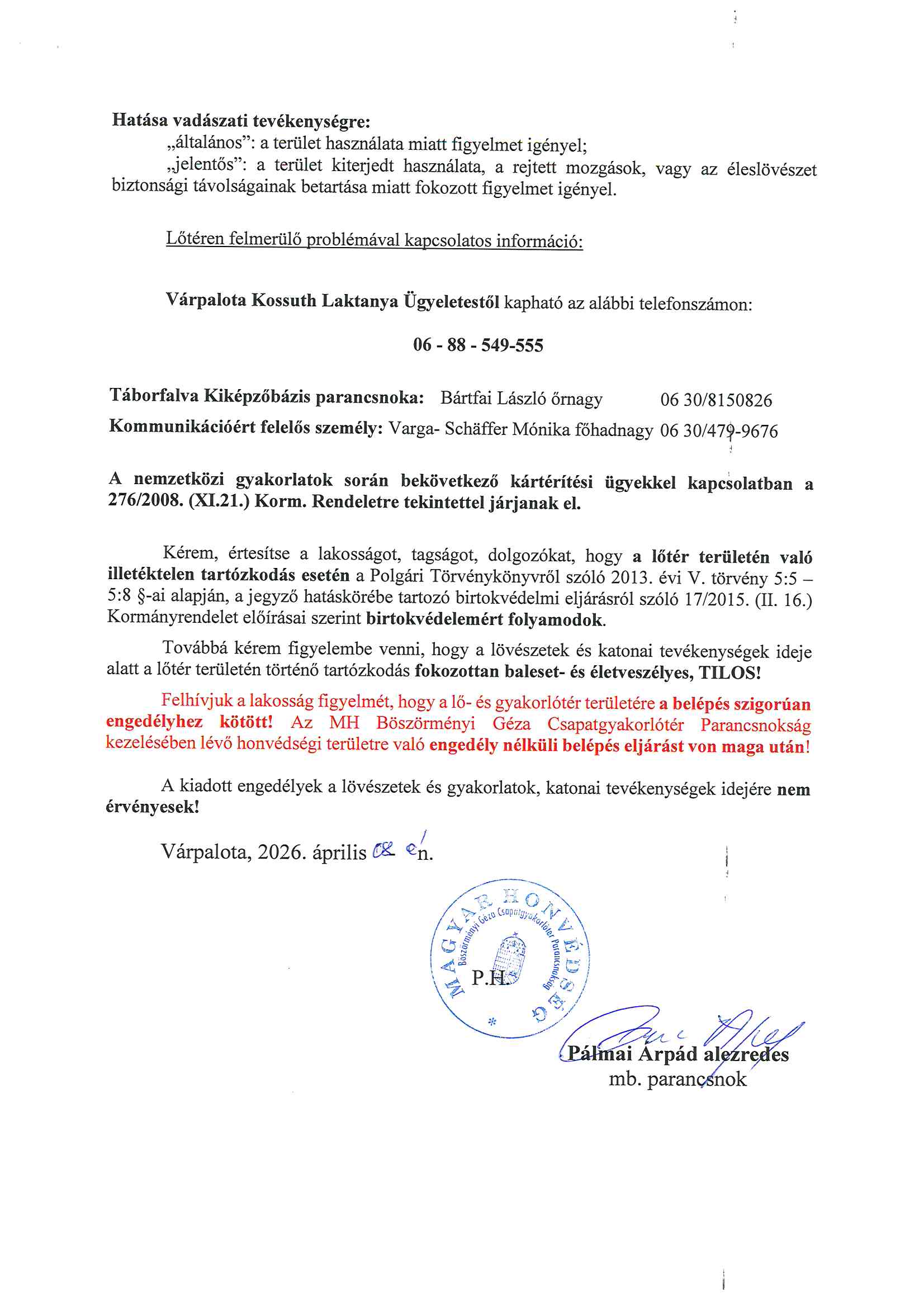 Lőtérértesítő