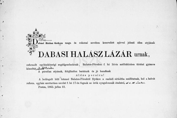 Dabasi Halász Lázár (1798-1865) nemesi testőr, 184849-es nemzetőr százados életútjának dabasi vonatkozásai