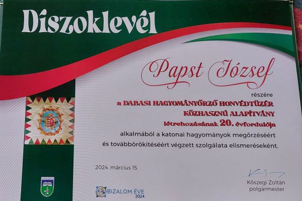 A Dabasi Hagyományőrző Honvédtüzér Közhasznú Alapítvány