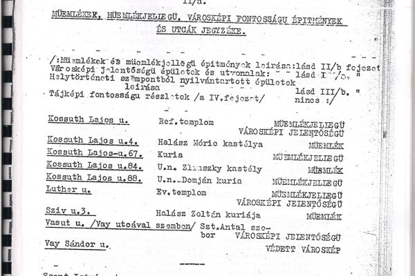 Gyón városképi és műemléki vizsgálata 1954.