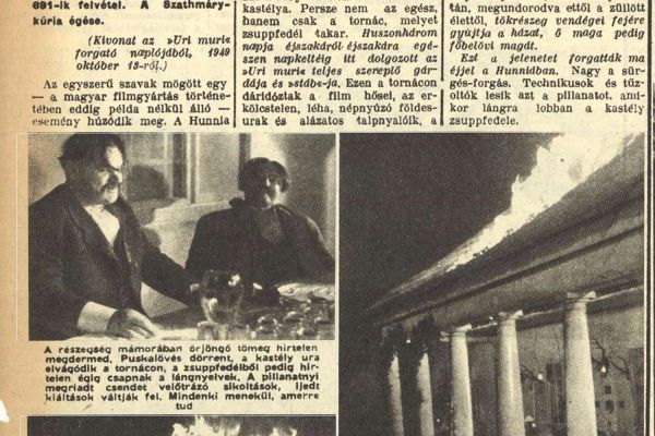 Az „Úri muri” című film forgatása Dabason, 1949-ben