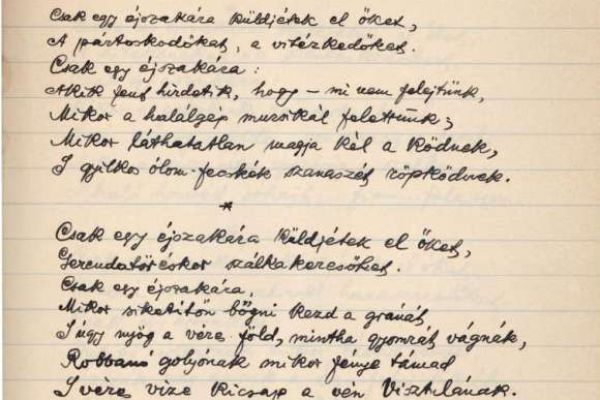 Gyóni Géza przemysli verskötetének nyomdai kéziratfüzete