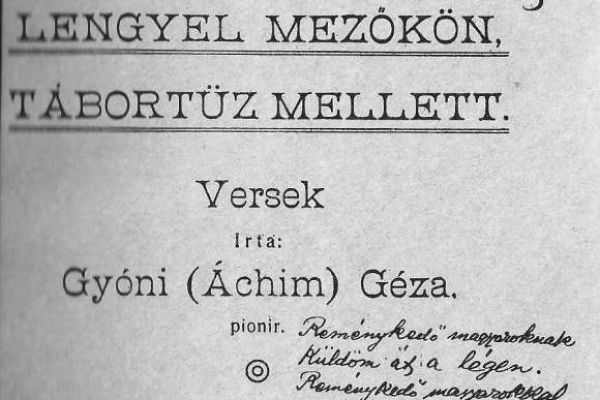 Gyóni Géza przemysli verskötetének nyomdai kéziratfüzete