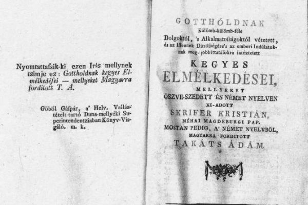 Takács Ádám műfordítói és egyházi írói tevékenysége