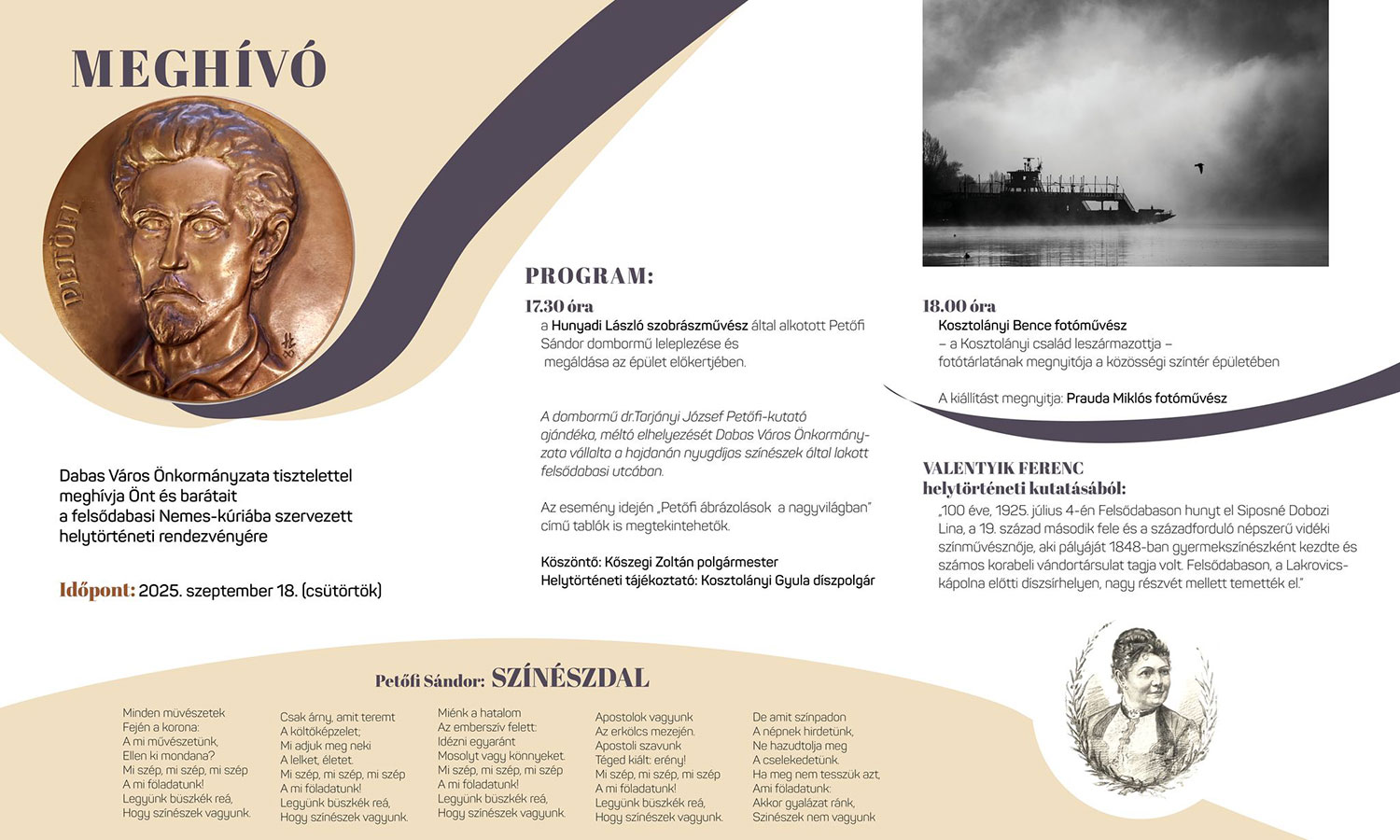 Szeretettel meghívjuk Önöket a felsődabasi Nemes-kúriába szervezett helytörténeti rendezvényre!