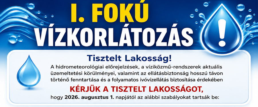 Vízkorlátozás elrendelése