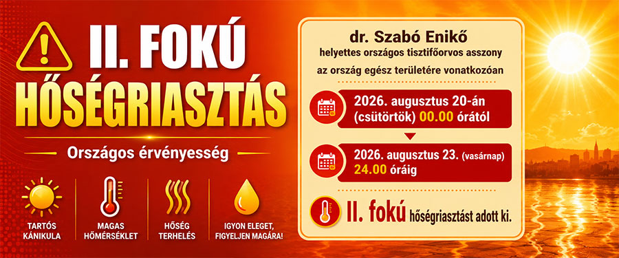 Másodfokú hőségriasztás lép érvénybe