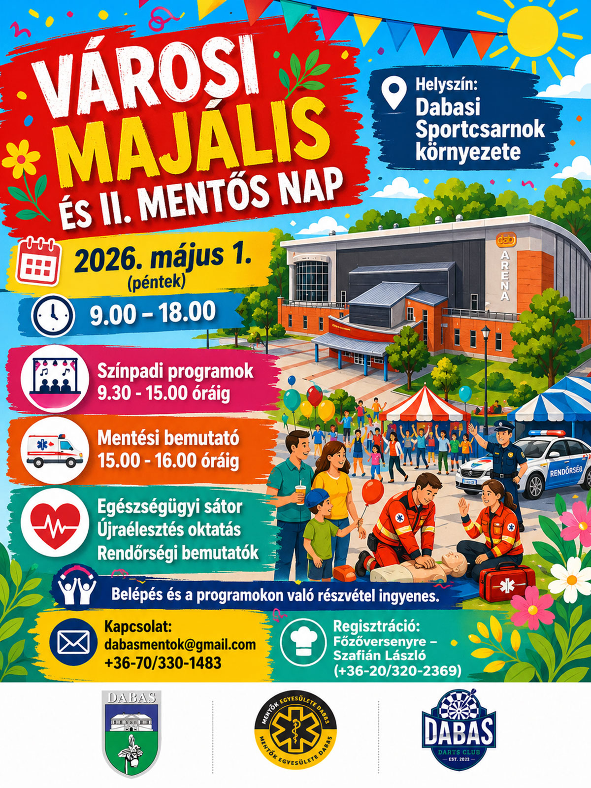 Május 1. - Városi Majális és II. Mentős Nap Dabason plakátanyag