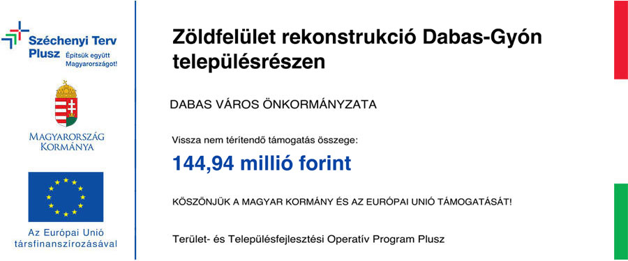 Zöldfelület rekonstrukció Dabas-Gyón településrészen