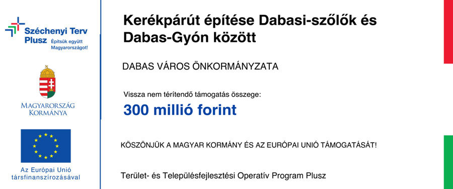 Kerékpárút építése Dabasi-szőlők és Dabas-Gyón között
