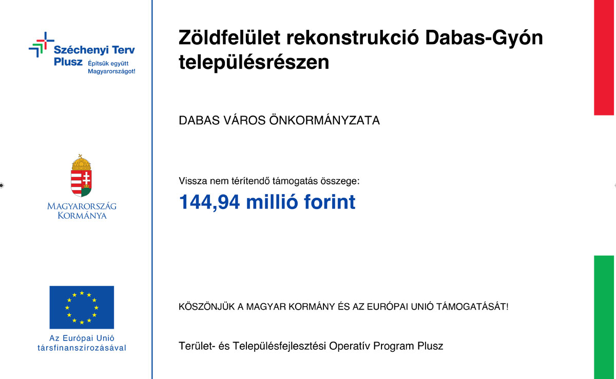 Zöldfelület rekonstrukció Dabas-Gyón településrészen