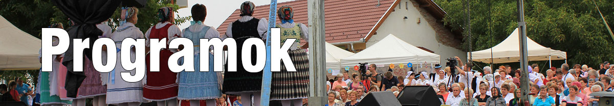 Programok oldal header képe, ami illusztráció a tartalomhoz és egy sári közösségi rendezvény részletét mutatja.